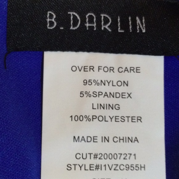 B Darlin Royal Blue Lace Midi Dress - Picture 8 of 10